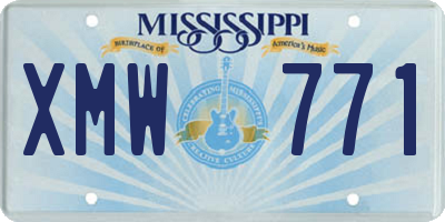 MS license plate XMW771
