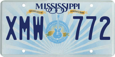MS license plate XMW772