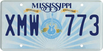 MS license plate XMW773