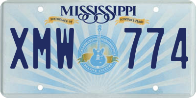 MS license plate XMW774