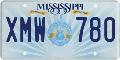 MS license plate XMW780