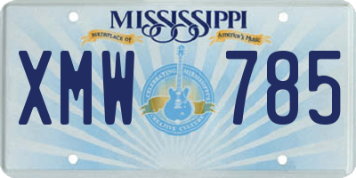 MS license plate XMW785