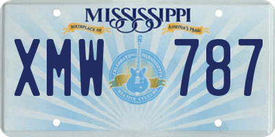 MS license plate XMW787