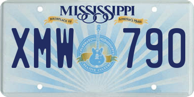 MS license plate XMW790