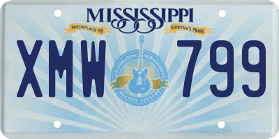 MS license plate XMW799