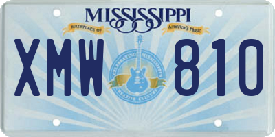 MS license plate XMW810