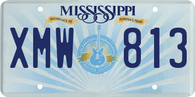 MS license plate XMW813