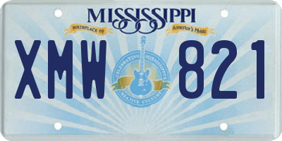 MS license plate XMW821