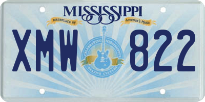 MS license plate XMW822