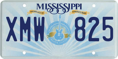 MS license plate XMW825
