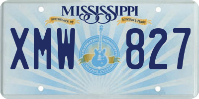 MS license plate XMW827