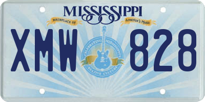MS license plate XMW828