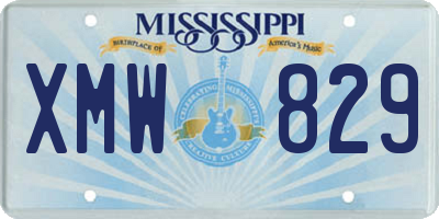 MS license plate XMW829