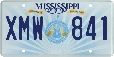 MS license plate XMW841