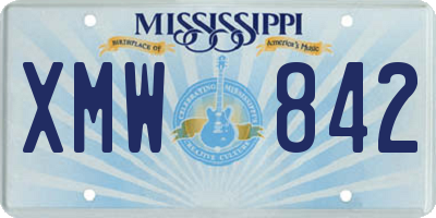 MS license plate XMW842