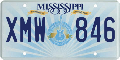 MS license plate XMW846