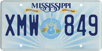 MS license plate XMW849