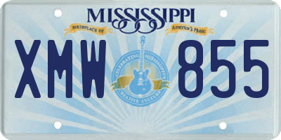 MS license plate XMW855