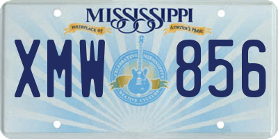 MS license plate XMW856