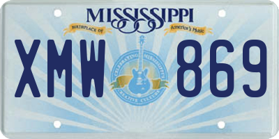 MS license plate XMW869