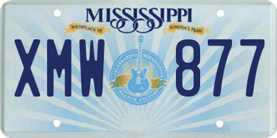 MS license plate XMW877