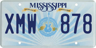 MS license plate XMW878