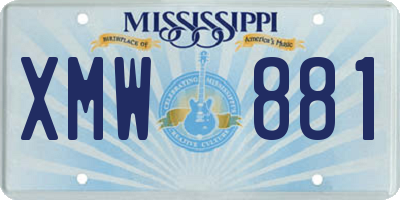 MS license plate XMW881