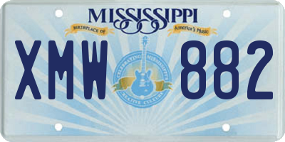 MS license plate XMW882