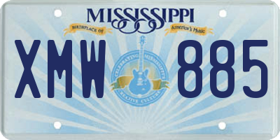 MS license plate XMW885