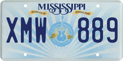MS license plate XMW889