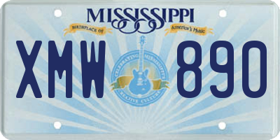 MS license plate XMW890