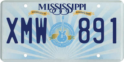 MS license plate XMW891
