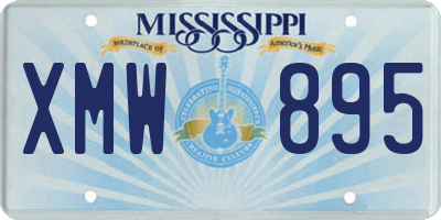 MS license plate XMW895