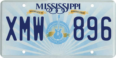 MS license plate XMW896