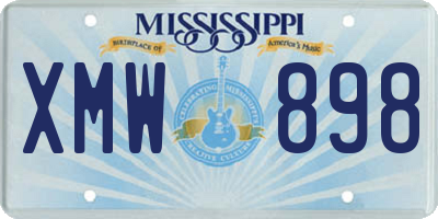 MS license plate XMW898