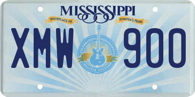 MS license plate XMW900