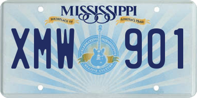 MS license plate XMW901