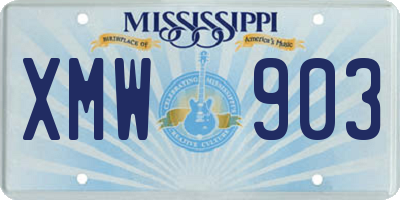 MS license plate XMW903