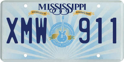 MS license plate XMW911
