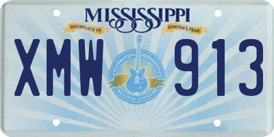 MS license plate XMW913