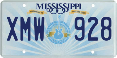 MS license plate XMW928