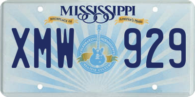 MS license plate XMW929
