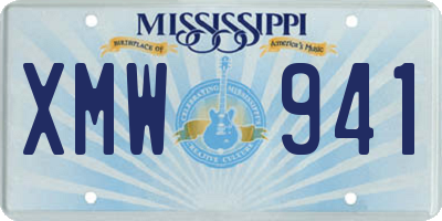 MS license plate XMW941