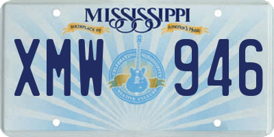 MS license plate XMW946