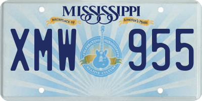 MS license plate XMW955