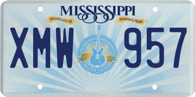 MS license plate XMW957