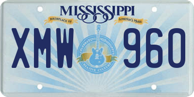 MS license plate XMW960