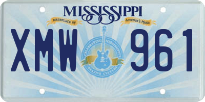 MS license plate XMW961