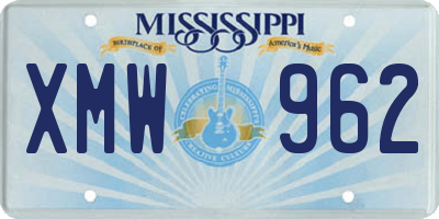 MS license plate XMW962