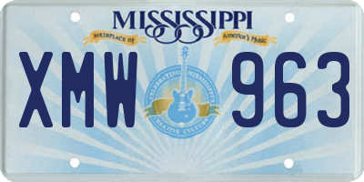 MS license plate XMW963